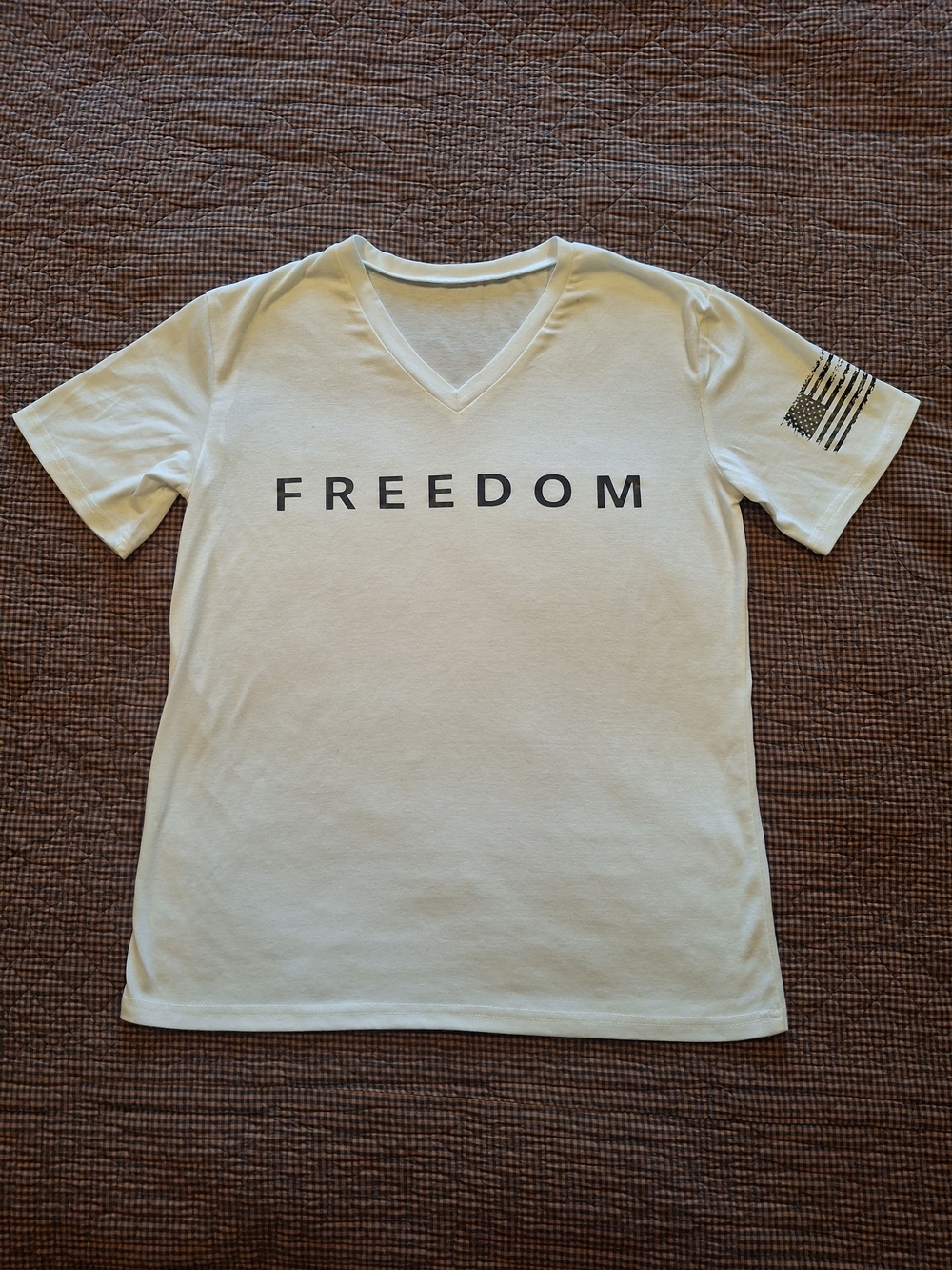 Freedom V-Neck Men's T-Shirt - White